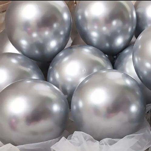 10cali balony lateksowe 50 szt. op. metaliczne silver