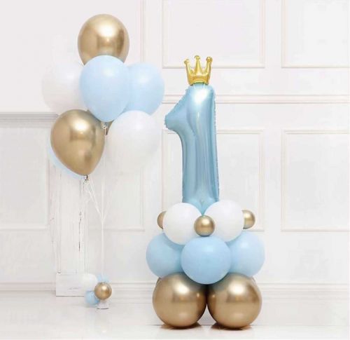 Zestaw balonów 1 blue CYFRA + BALONY LATEKSOWE