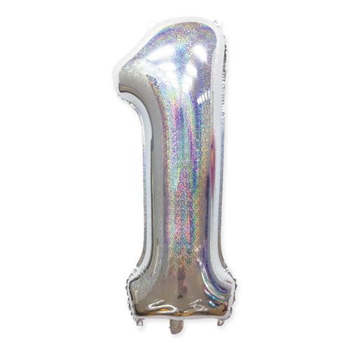 holo slim BALON CYFRA 40 Cali 1 SILVER