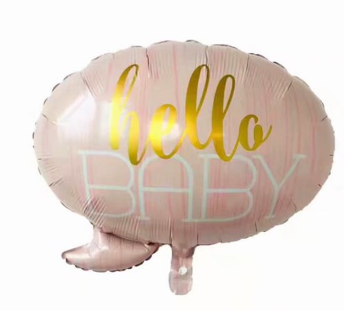 BALON hello baby pink 60x55cm  (na hel)