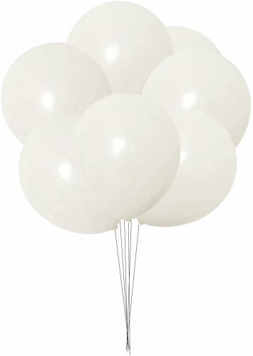 12cali balony lateksowe 100 szt. op. PASTEL. białe