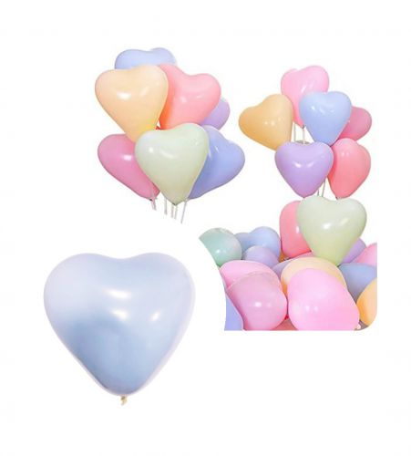 10cali balony lateksowe 50 szt. op. podwójne serce niebieskie
