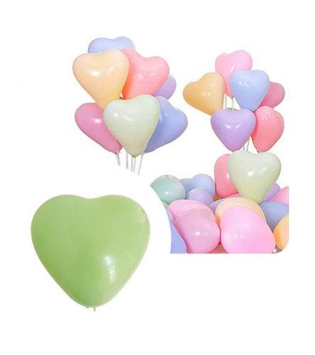 10cali balony lateksowe 50 szt. op. podwójne serce zielone