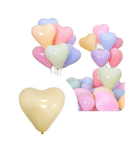 10cali balony lateksowe 50 szt. op. podwójne serce żółte