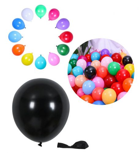 10cali balony lateksowe 100 szt. op. matowe czarne