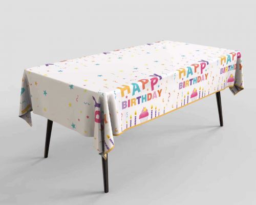 Obrus Happy birthday PINK 137x183cm