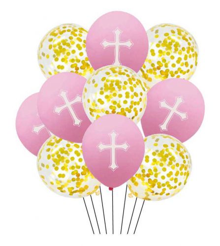 Balony z krzyżem pink